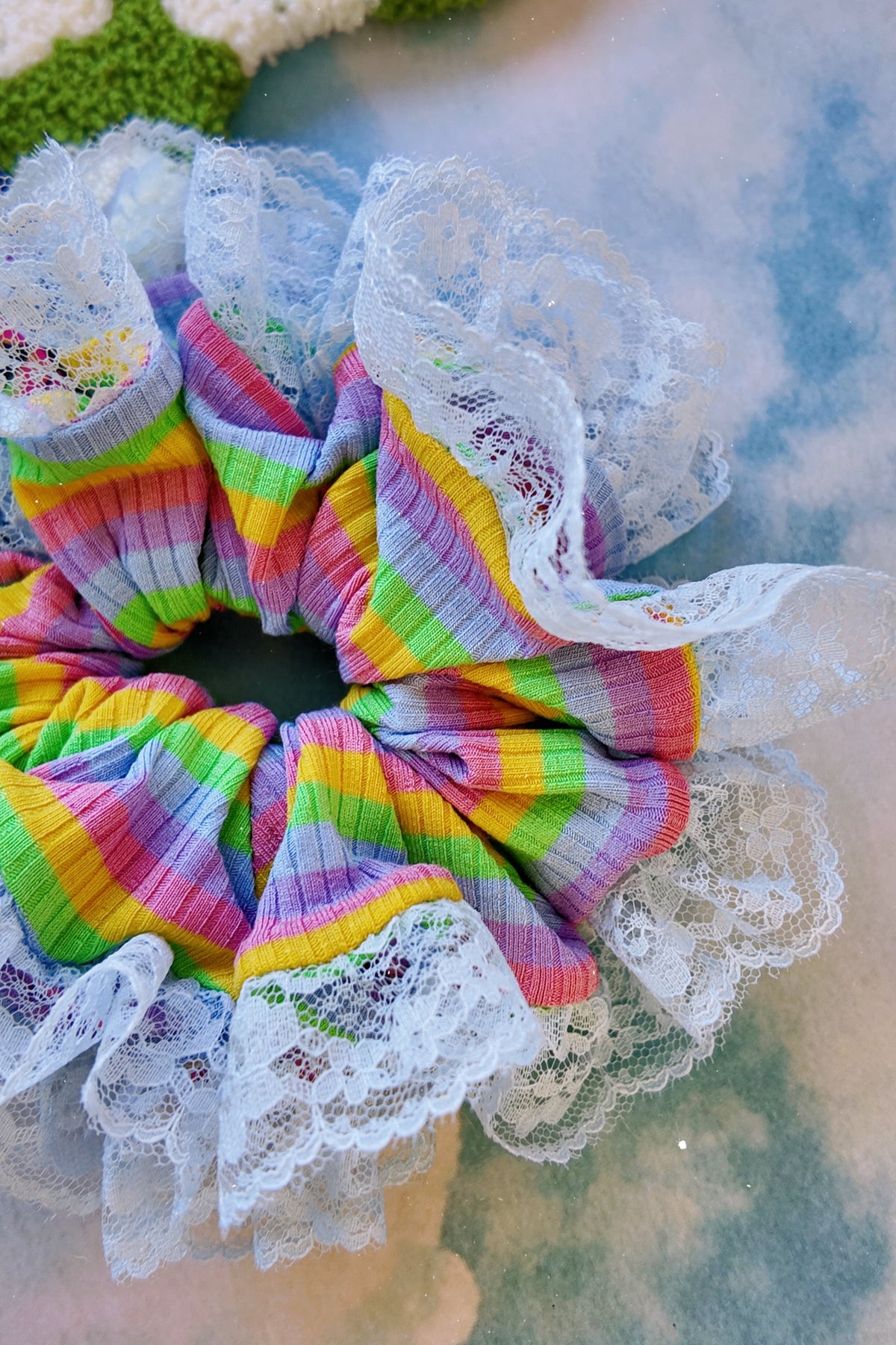 Rainbow Blue Lace   • Allure Scrunchies