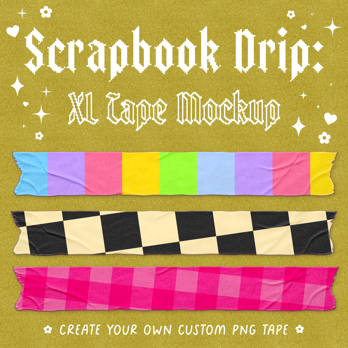 Scrapbook Drip: XL Tape Mockup