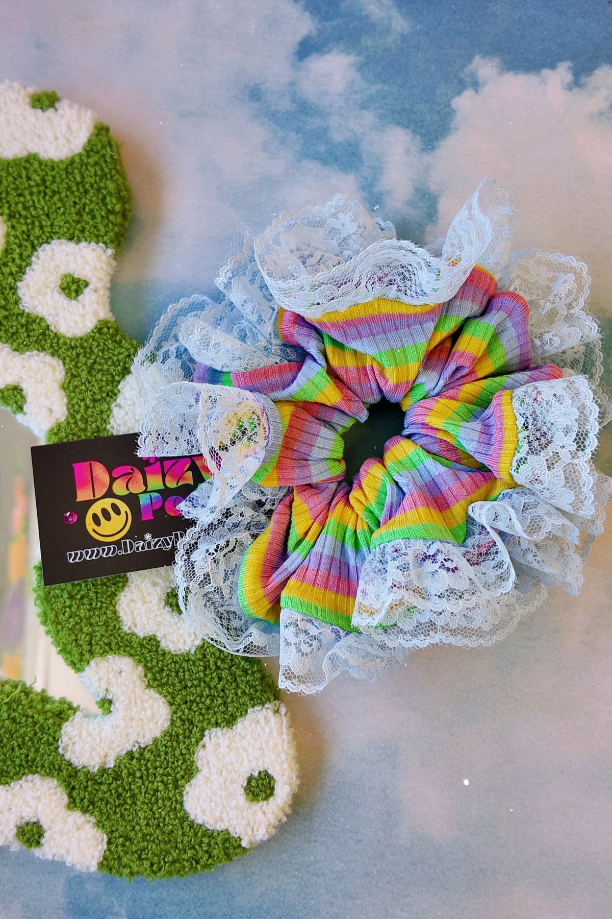Rainbow Blue Lace   • Allure Scrunchies