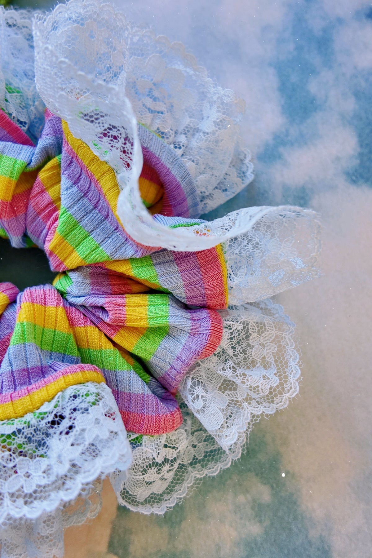 Rainbow Blue Lace   • Allure Scrunchies
