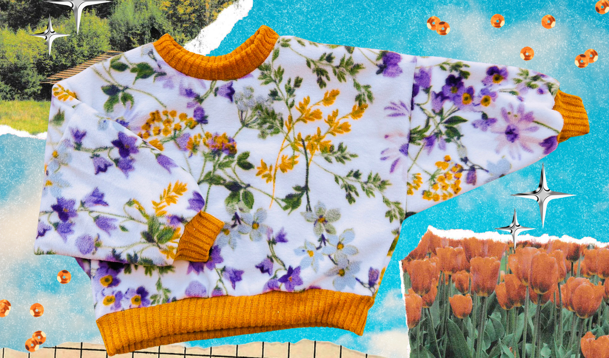 Golden Florals Sk8ter Crew • 3T (Up to 4T recommended)