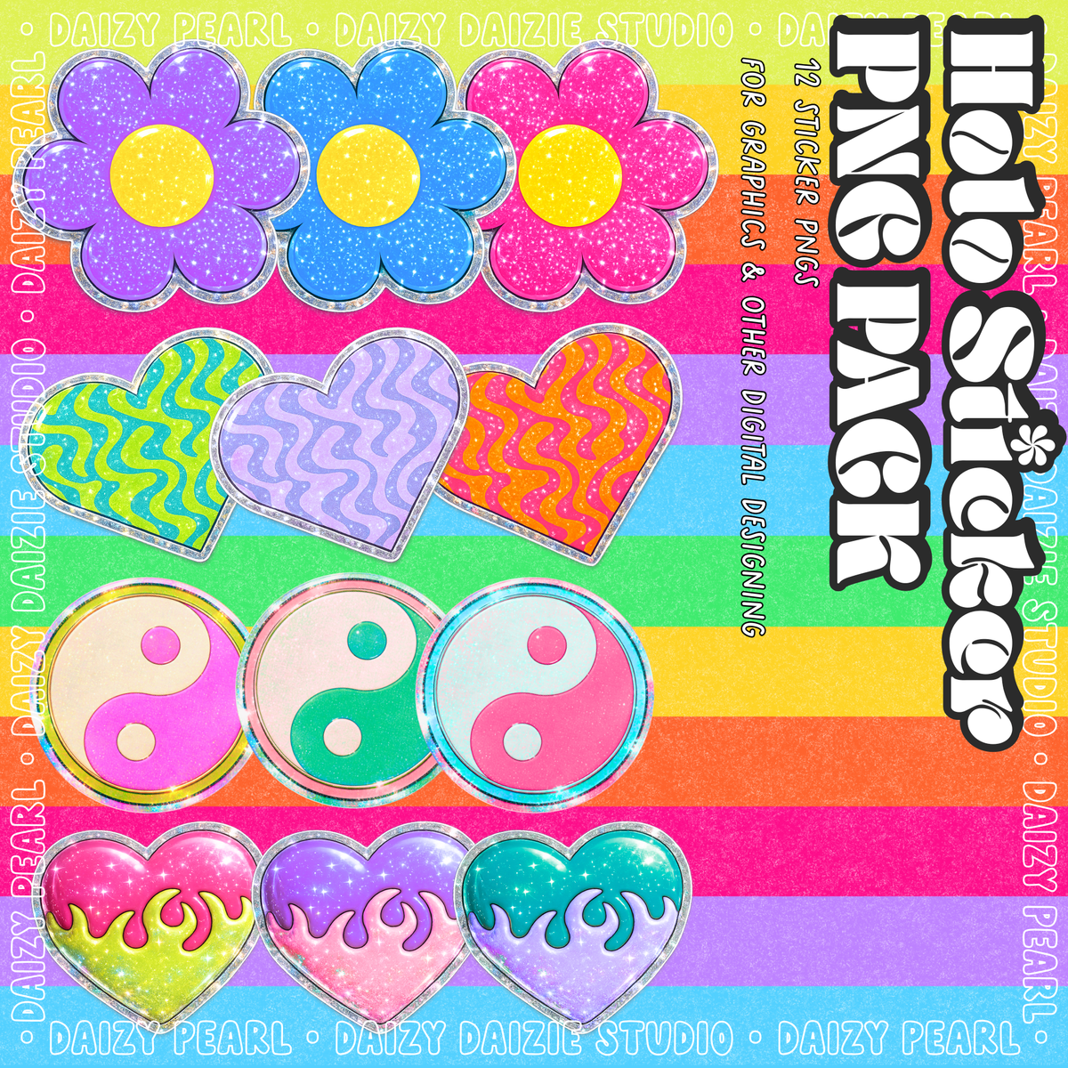 Holo Sticker PNG Pack