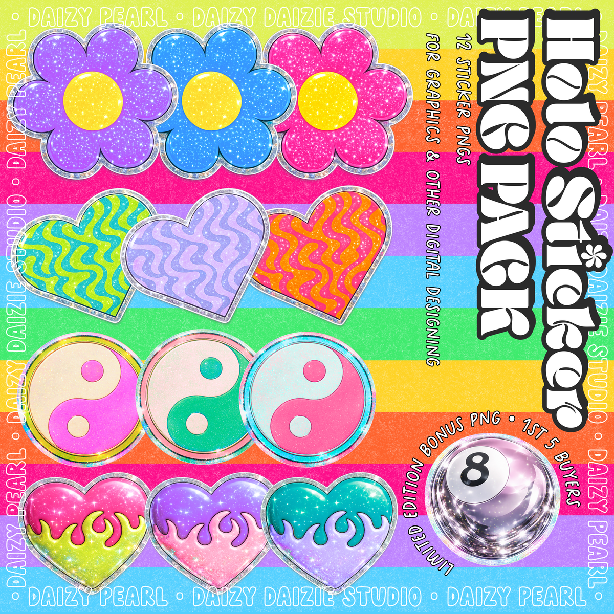 Holo Sticker PNG Pack + Limited Sticker