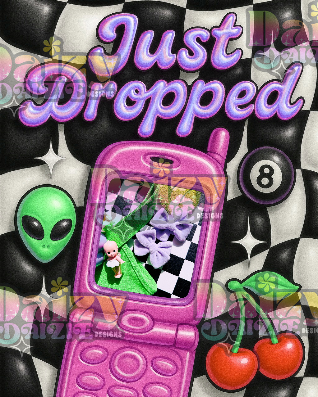 Y2K Cellphone Just Dropped Editable PNG