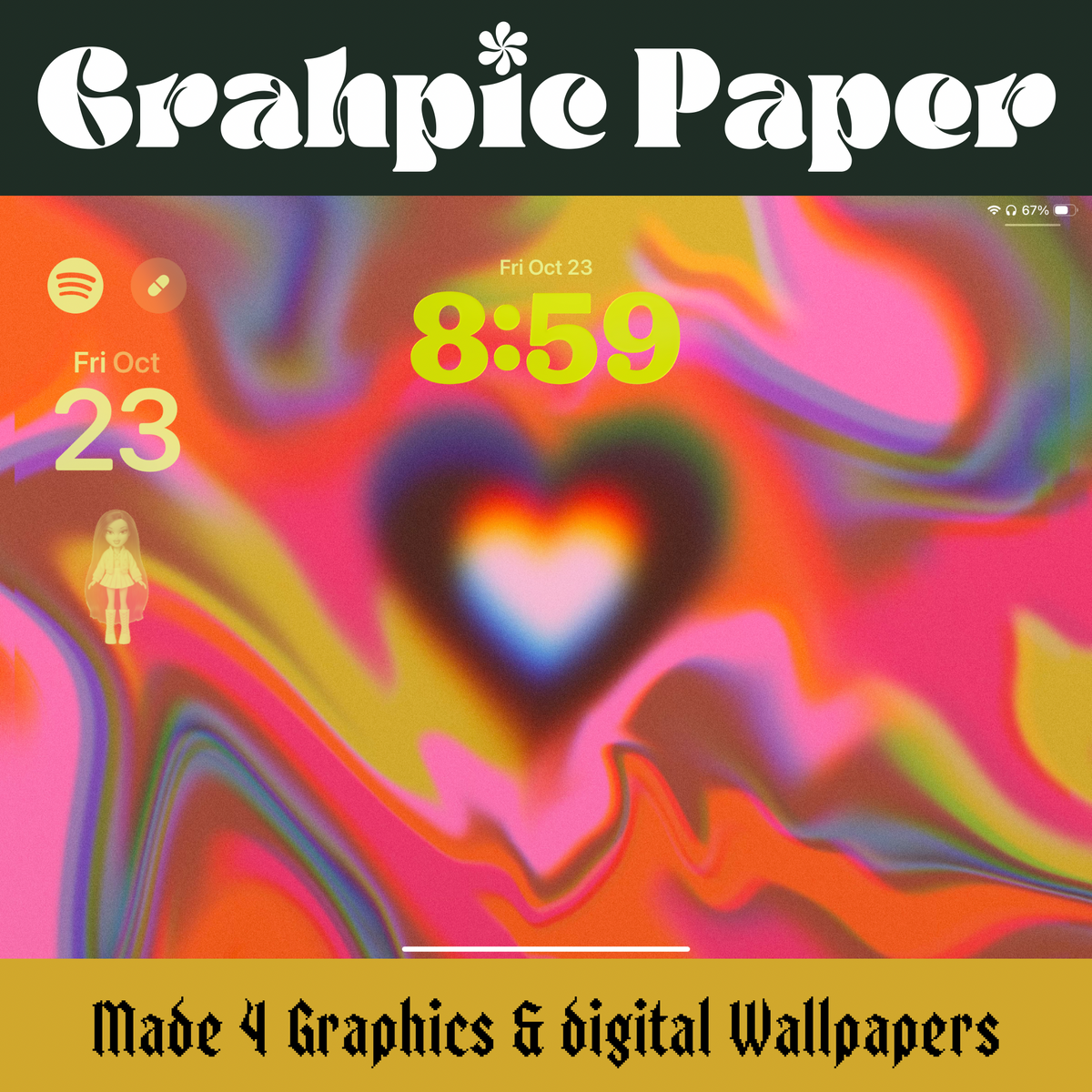 Retro Heart Graphic Paper