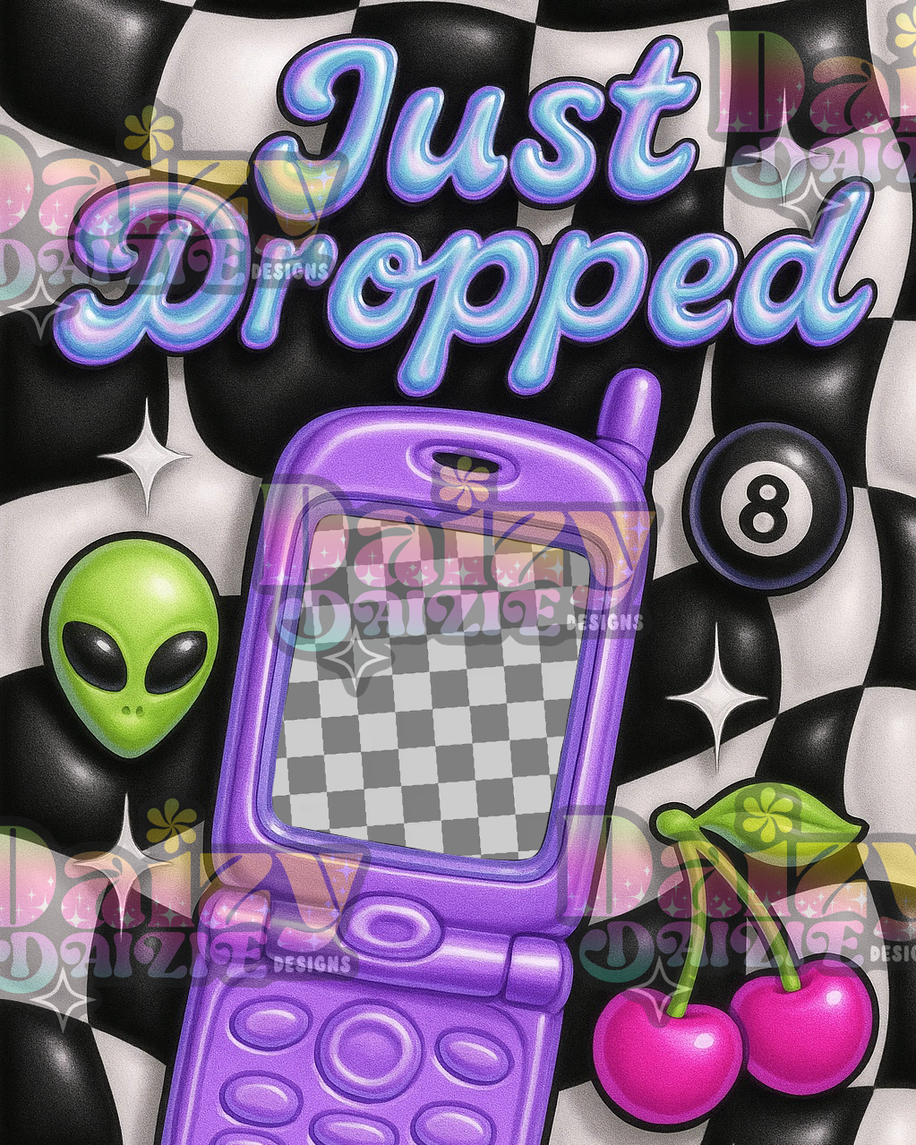 Y2K Cellphone Just Dropped Editable PNG