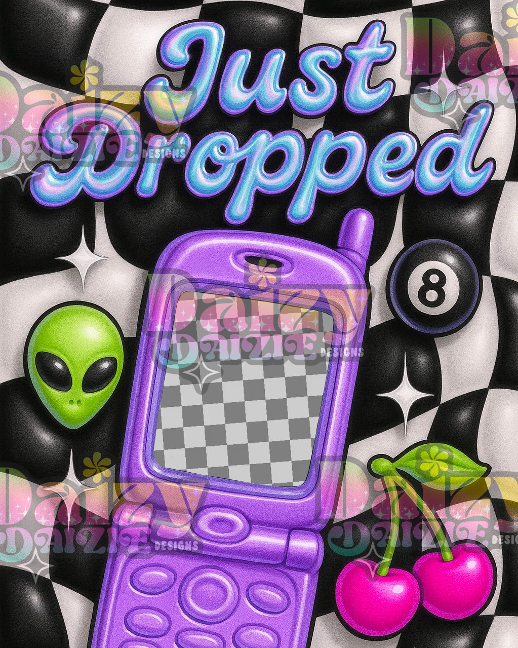 Y2K Cellphone Just Dropped Editable PNG